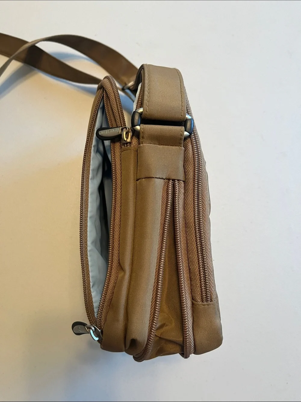 Travelon Compact Crossbody Bag in Tan